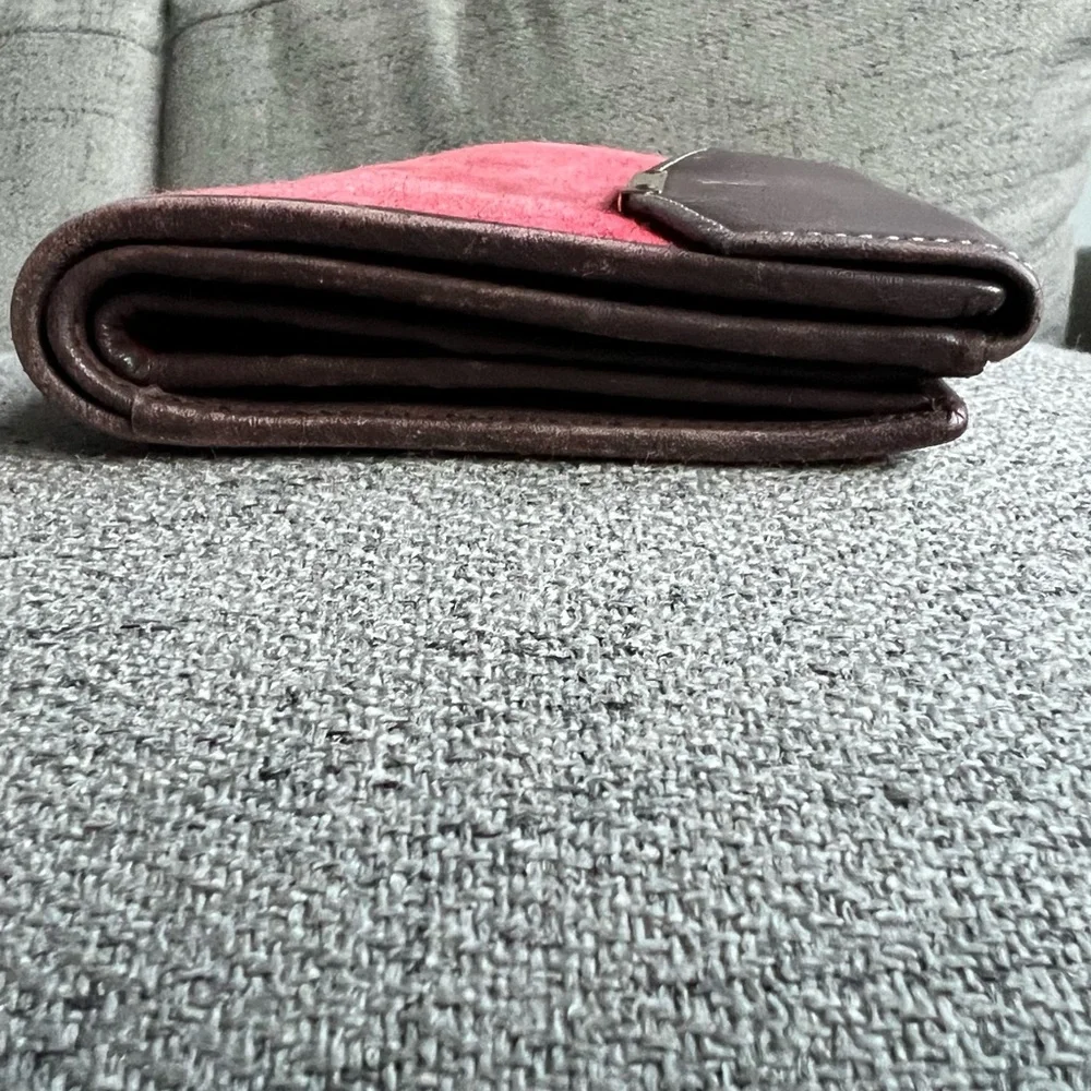 Loewe Amazona Vintage Anagram Suede bifold wallet.